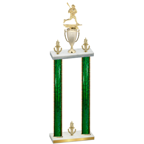 Double Green Glacier Victory Lacrosse Trophy