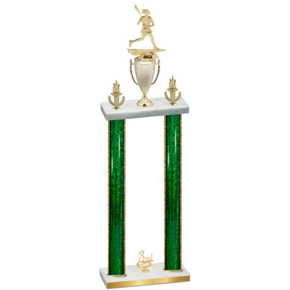 Double Green Glacier Third Place Lacrosse Trophy