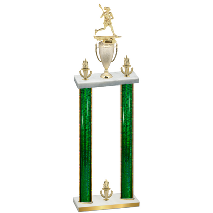 Double Green Glacier Victory Lacrosse Trophy