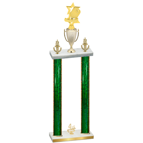 Double Green Glacier Fourth Place Pickleball Trophy