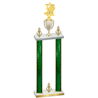 Double Green Glacier Victory Pickleball Trophy
