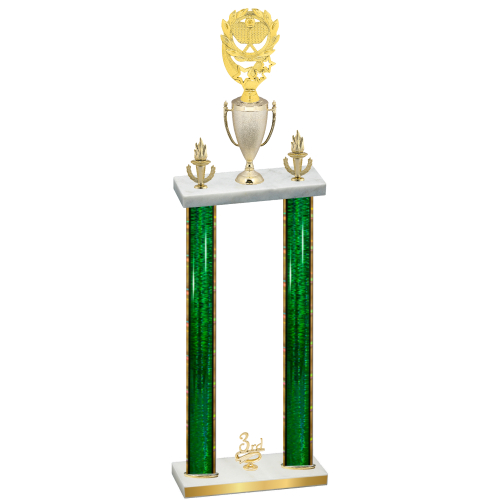 Double Green Glacier Third Place Pickleball Trophy