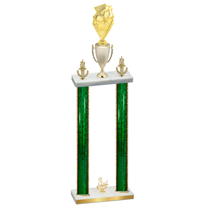 Double Green Glacier Third Place Pickleball Trophy