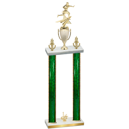Double Green Glacier First Place Flag Football Trophy