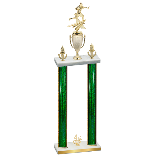 Double Green Glacier Fourth Place Flag Football Trophy