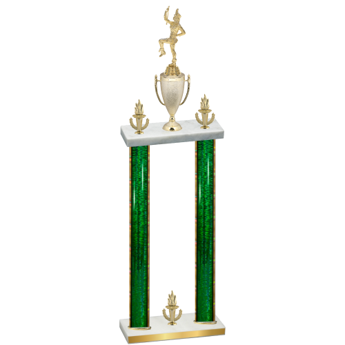 Double Green Glacier Victory Majorette Trophy