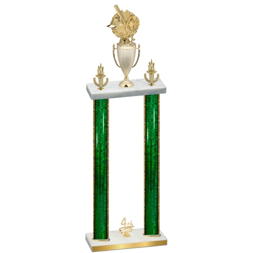 Double Green Glacier Fourth Place Baseball Trophy