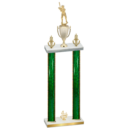 Double Green Glacier Fourth Place Baseball Trophy