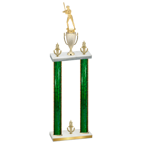 Double Green Glacier Victory Softball Trophy