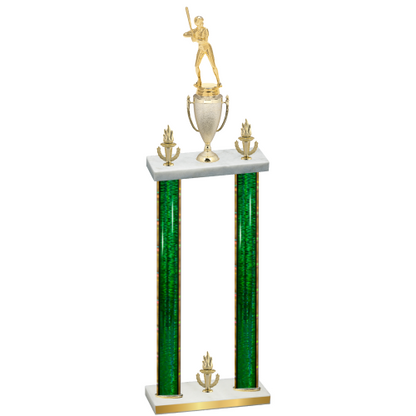 Double Green Glacier Victory Softball Trophy