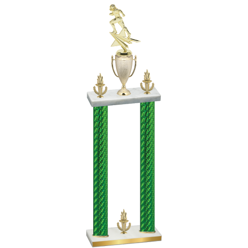 Double Green Carbon Fiber Victory Football Trophy