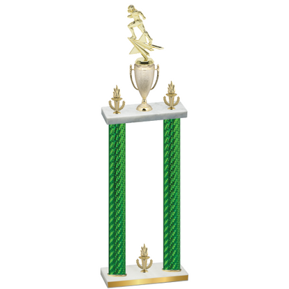 Double Green Carbon Fiber Victory Football Trophy