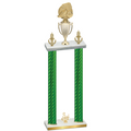 Double Green Carbon Fiber Third Place Soccer Trophy