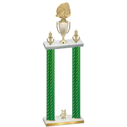 Double Green Carbon Fiber Year Soccer Trophy