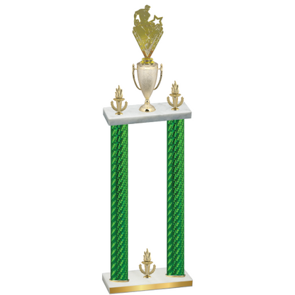 Double Green Carbon Fiber Victory Rugby Trophy
