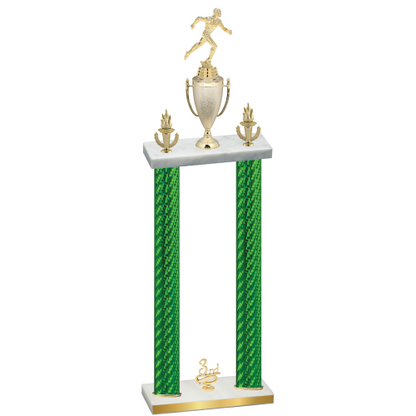 Double Green Carbon Fiber Third Place Running Trophy