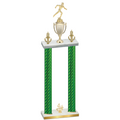 Double Green Carbon Fiber Fourth Place Running Trophy