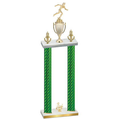 Double Green Carbon Fiber Third Place Running Trophy