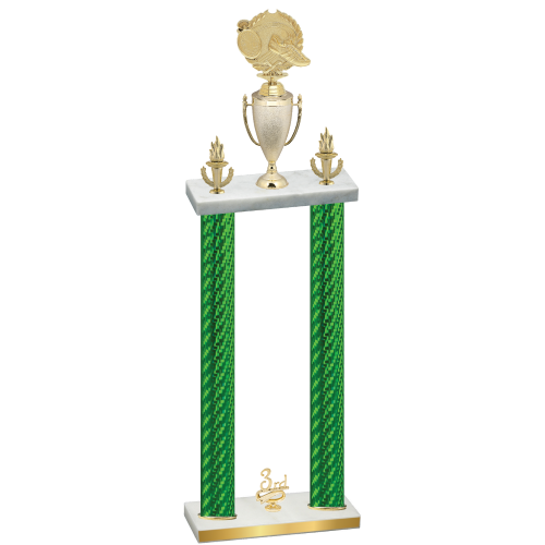 Double Green Carbon Fiber Third Place Running Trophy