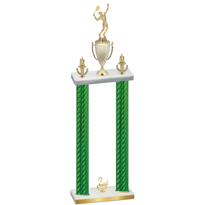 Double Green Carbon Fiber Second Place Tennis Trophy