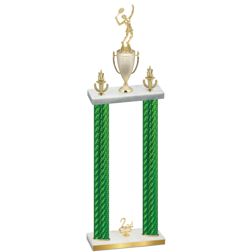 Double Green Carbon Fiber Second Place Tennis Trophy