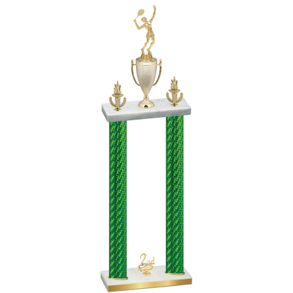 Double Green Carbon Fiber Second Place Tennis Trophy