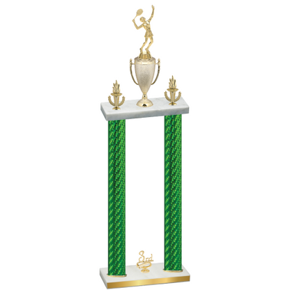 Double Green Carbon Fiber Third Place Tennis Trophy