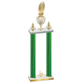 Double Green Carbon Fiber Third Place Football Trophy
