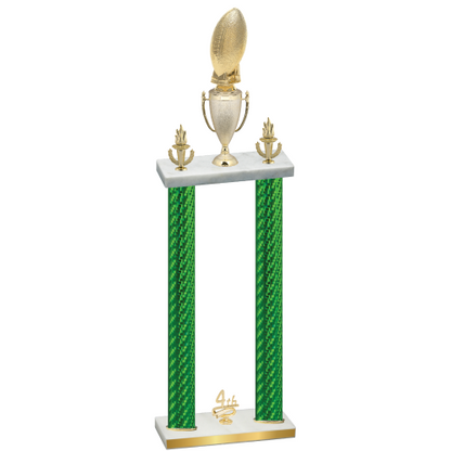 Double Green Carbon Fiber Fourth Place Football Trophy