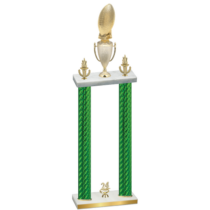Double Green Carbon Fiber Year Football Trophy