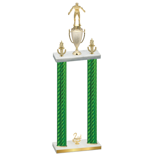 Double Green Carbon Fiber Second Place Wrestling Trophy