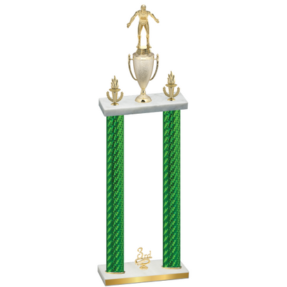 Double Green Carbon Fiber Third Place Wrestling Trophy