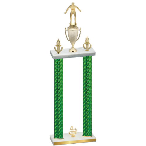 Double Green Carbon Fiber Fourth Place Wrestling Trophy