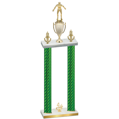 Double Green Carbon Fiber Fourth Place Wrestling Trophy