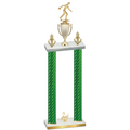 Double Green Carbon Fiber Second Place Bowling Trophy