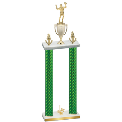 Double Green Carbon Fiber First Place Volleyball Trophy