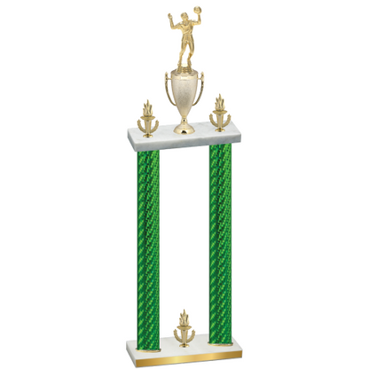 Double Green Carbon Fiber Victory Volleyball Trophy