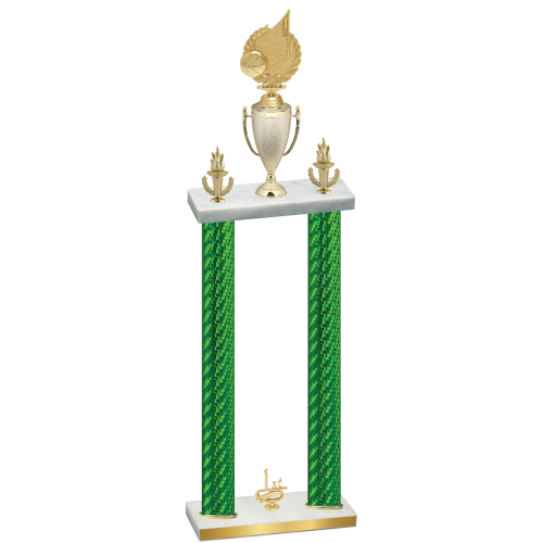 Double Green Carbon Fiber First Place Volleyball Trophy