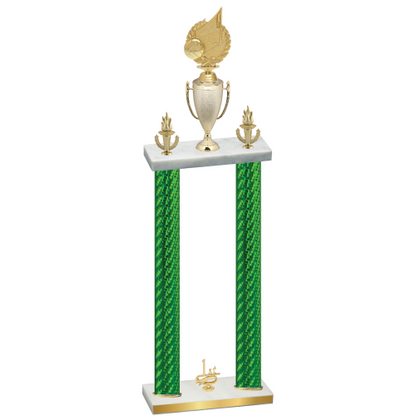 Double Green Carbon Fiber First Place Volleyball Trophy