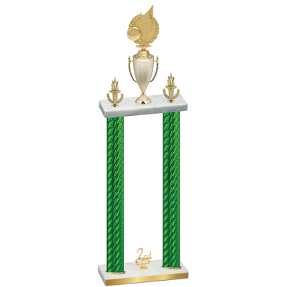 Double Green Carbon Fiber Second Place Volleyball Trophy