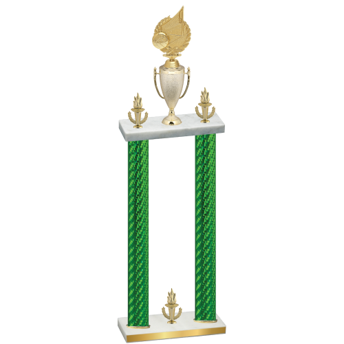 Double Green Carbon Fiber Victory Volleyball Trophy