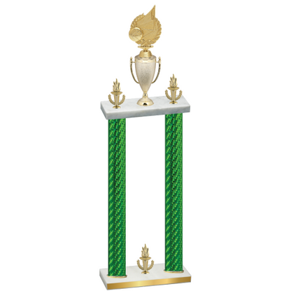 Double Green Carbon Fiber Victory Volleyball Trophy