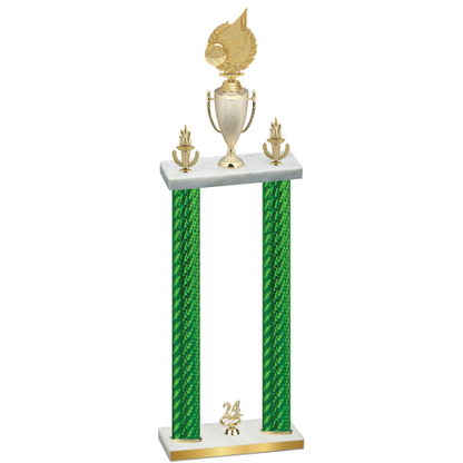Double Green Carbon Fiber Year Volleyball Trophy