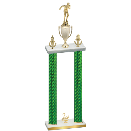 Double Green Carbon Fiber Second Place Swimming Trophy