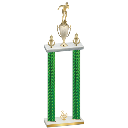 Double Green Carbon Fiber Third Place Swimming Trophy