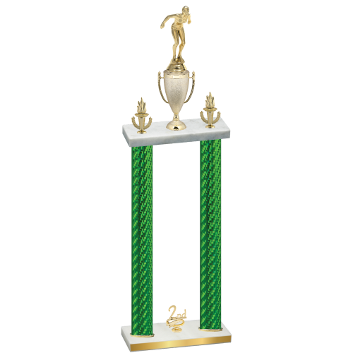 Double Green Carbon Fiber Second Place Tennis Trophy