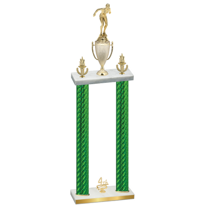 Double Green Carbon Fiber Fourth Place Tennis Trophy