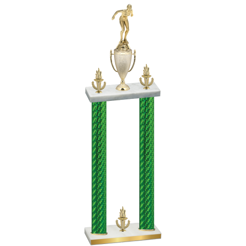Double Green Carbon Fiber Victory Tennis Trophy