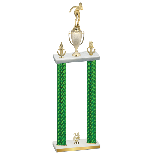 Double Green Carbon Fiber Year Tennis Trophy