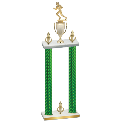 Double Green Carbon Fiber Victory Football Trophy